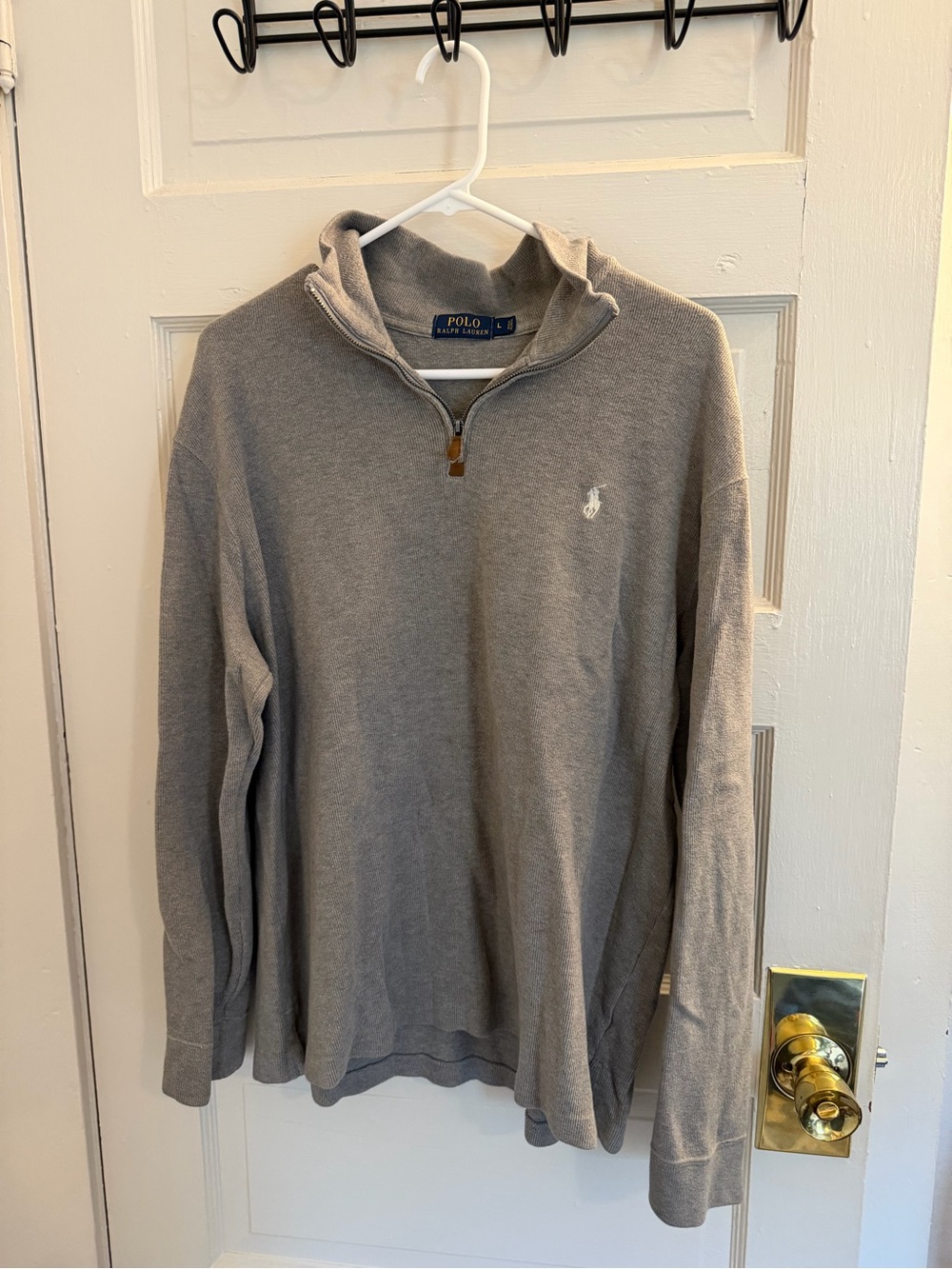 Polo by Ralph Lauren Men’s Zip-Neck Sweater - gray
